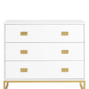 Sarantino Amara Chest Of Drawers Tallboy Dresser - White/gold