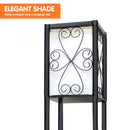 Sarantino Metal Etagere Floor Lamp with Wine Holder Shelf