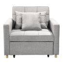 Sarantino Suri 3-in-1 Convertible Sofa Chair Bed Lounger - Light Grey