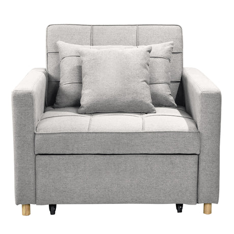 Sarantino Suri 3-in-1 Convertible Sofa Chair Bed Lounger - Light Grey