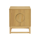Sarantino Luca Bedside Table Split Door Night Stand - Natural