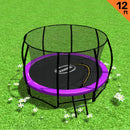 Kahuna 12ft Trampoline Free Ladder Spring Mat Net Safety Pad Cover Round Enclosure - Purple