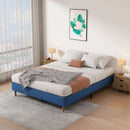 Velvet Blue Bed Frame - Double
