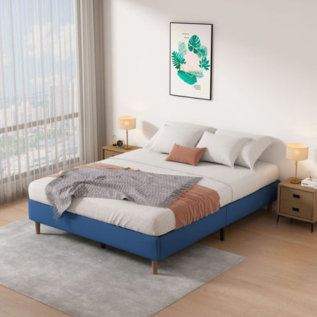 Velvet Blue Bed Frame - Double