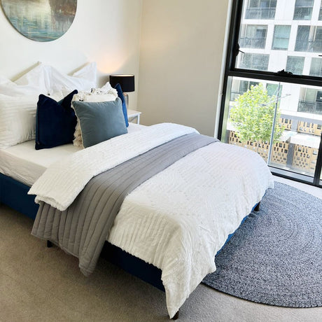 Velvet Blue Bed Frame - Single