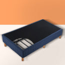 Metal Bed Frame Mattress Foundation Blue &