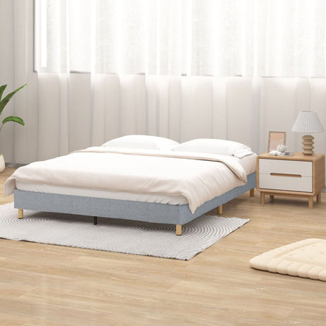 Metal Bedframe Mattress Foundation (Light Grey) – Double