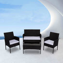 Ville 4-Seater PE Wicker Outdoor Lounge Sofa Set