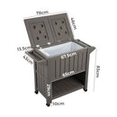 Outdoor Bar Serving Cart with Cooler Taupe