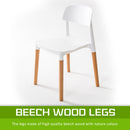 La Bella 2 Set White Retro Belloch Stackable Dining Cafe Chair