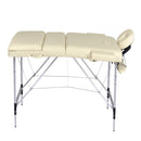 3 Fold Portable Aluminium Massage Table Massage Bed Beauty Therapy Beige