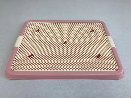Large Portable Dog Potty Training Tray Pet Puppy Toilet Trays Loo Pad Mat Pink