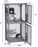 Pet Cat Shelter Condo with Escape Door Wooden Kitten Cage House