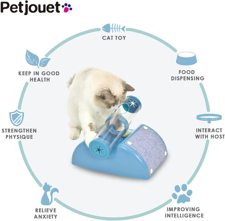 Cat Play Box Kit Pet Toy Kitten Toys Interactive Ball Peek Hunting Toy-Blue
