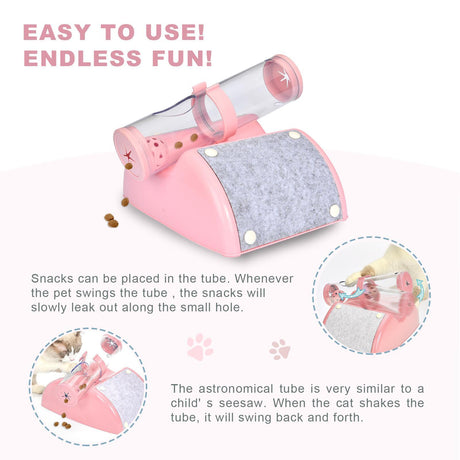 Cat Play Box Kit Pet Toy Kitten Toys Interactive Ball Peek Hunting Toy-Pink