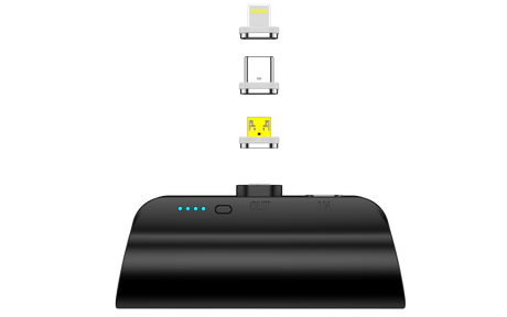 CHOETECH B660-BK 3000mAh Mini Power Bank with 3 Magnetic Connectors (Black)