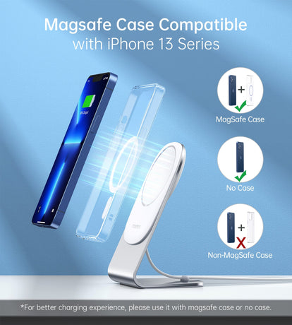 CHOETECH MIX00117SL Magasafe Fast Wireless Charger Stand Holder With PD20w Apadater For iPhone 13/iPhone 12 (H047+T517)