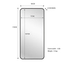 Black Metal Rectangle Mirror - Medium 80cm x 170cm