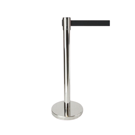 Retractable Queue Crowd Control Barriers | Silver Pole Black Belt