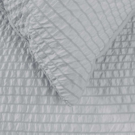 Ardor Ingrid Silver Seersucker Stripe Quilt Cover Set King