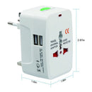 Dual USB Portable Electric Plug Power Socket Adapter International Travel Universal Charger Converter EU UK US AU