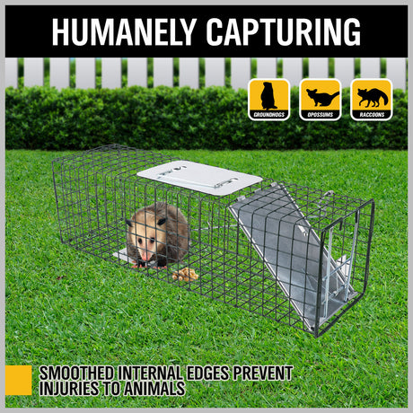 VaKa Animal Trap Cage Humane Live Steel Catch Possum Fox Rat Cat Rabbit Bird