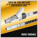 Grease Gun Coupler Quick Release & Lock 1/8‘’ NPT Rated 10,000 PSI Storage Case