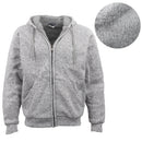 Men's Thick Zip Up Hooded Hoodie w Winter Sherpa Fur Jumper Coat Jacket Sweater, Black, L