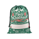 Large Christmas XMAS Hessian Santa Sack Stocking Bag Reindeer Children Gifts Bag, Green - Reindeer Gift