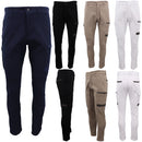 Men's Cotton Drill Cargo Work Pants UPF 50+ 13 Pockets Tradies Workwear Trousers, Khaki, 40