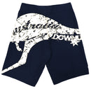 Men's Adult Board Shorts Australia Day Kangaroo Down Under Souvenir Beach Wear, Navy/Yellow, 2XL