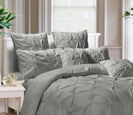 Diamond Pintuck Premium Ultra Soft European Pillowcases 2-Pack - Grey