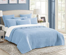 7 piece vintage stone wash comforter set queen blue
