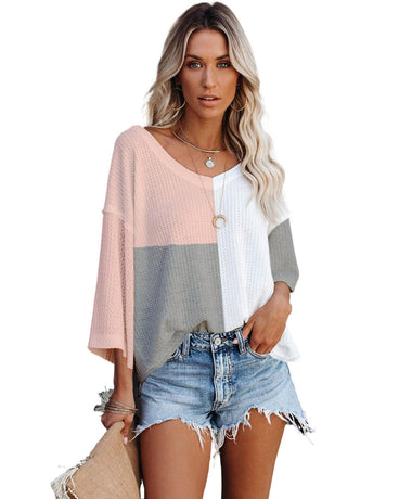 Azura Exchange Colorblock Long Sleeve Oversized Top - M