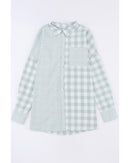 Azura Exchange Checked Patchwork Long Sleeve Shirt - XL