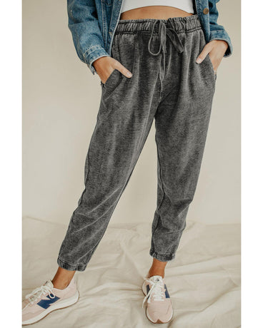 Azura Exchange Textured Drawstring Pocketed Pants - XL