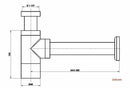 2023 Brushed Nickel p trap ROUND BOTTLE TRAP 32/40 mm WASTE for wall hung basin vanit