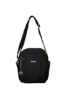 FIB Mens Tablet Crossover Bag Shoulder Strap Travel Wallet - Black