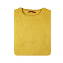 100% SHETLAND WOOL CREW Round Neck Knit JUMPER Pullover Mens Sweater Knitted - CORN