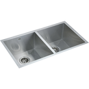 820x457mm Handmade Stainless Steel Undermount / Topmount Kitchen Laundry Sink with Waste