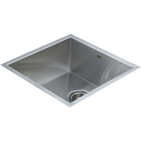 440x440mm Handmade Stainless Steel Undermount / Topmount Kitchen Laundry Sink with Waste