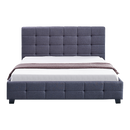 Linen Fabric Queen Deluxe Bed Frame Grey
