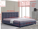 Linen Fabric King Deluxe Bed Frame Grey