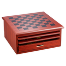 10 in 1 Wooden Chess Board Games Slide Out Checkers House Unit Set