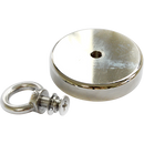 Round Neodymium Fishing Magnet with Countersunk Hole and Eyebolt, 500 LBS pull
