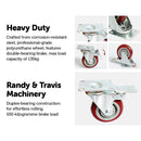 4 x 4" Heavy Duty PU Swivel Castor Wheels With Brake