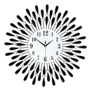 Large Modern 3D Crystal Wall Clock Luxury Art Metal Round Home Decor