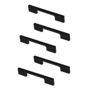 5 x 96mm Kitchen Handle Cabinet Cupboard Door Drawer Handles square Black furniture pulls