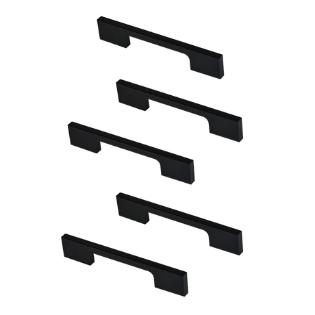 5 x 96mm Kitchen Handle Cabinet Cupboard Door Drawer Handles square Black furniture pulls
