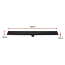 800mm Bathroom Shower Black Grate Drain w/Centre outlet Floor Waste
